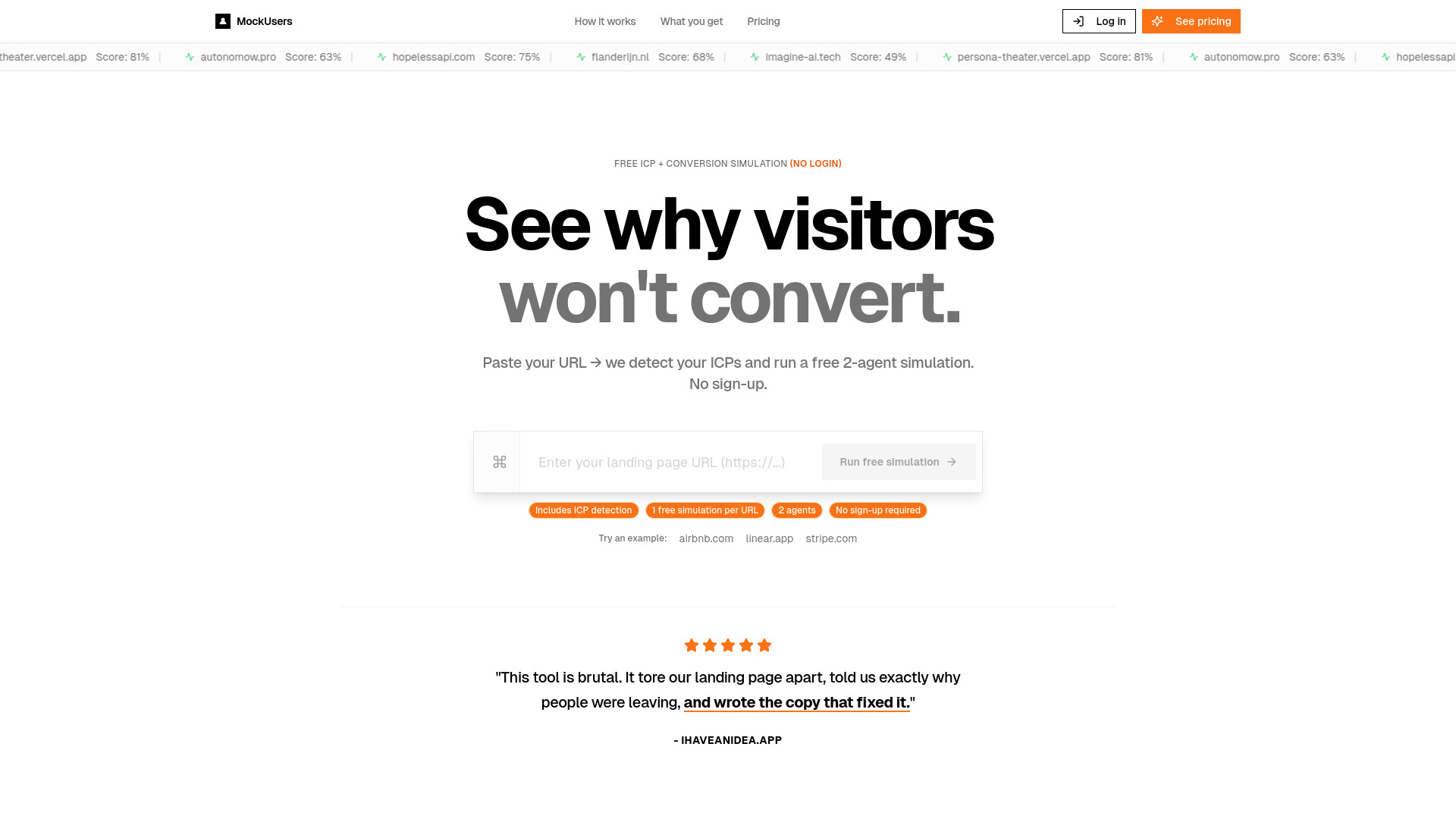 MockUsers screenshot