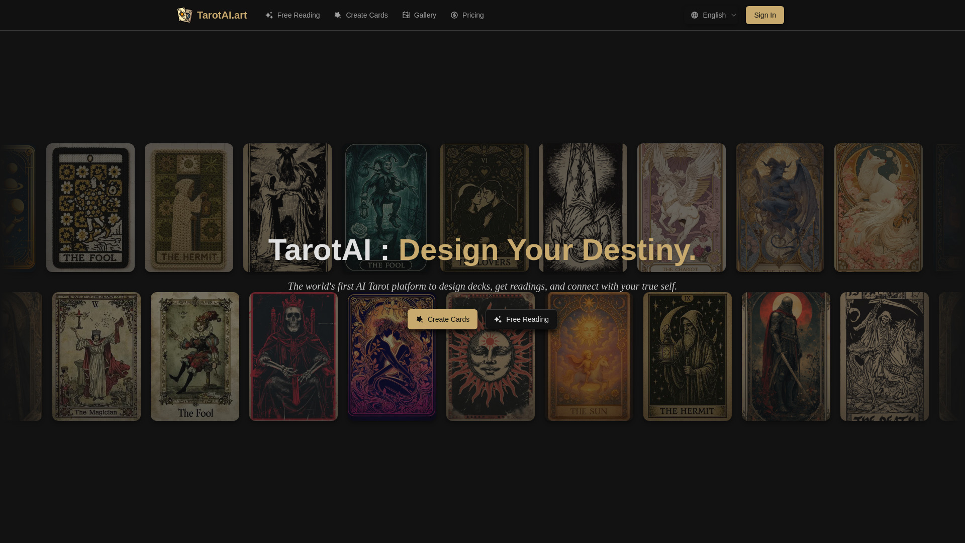 TarotAI screenshot