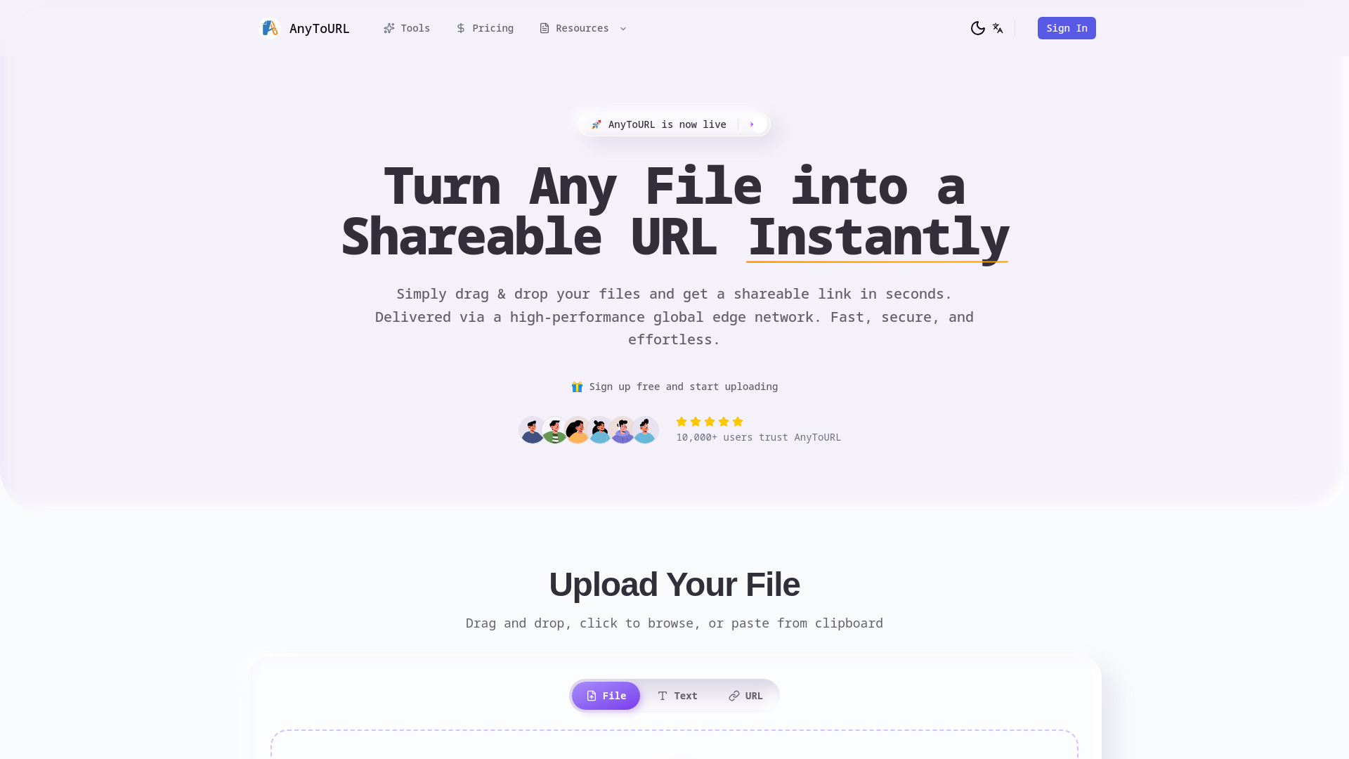 AnyToURL screenshot