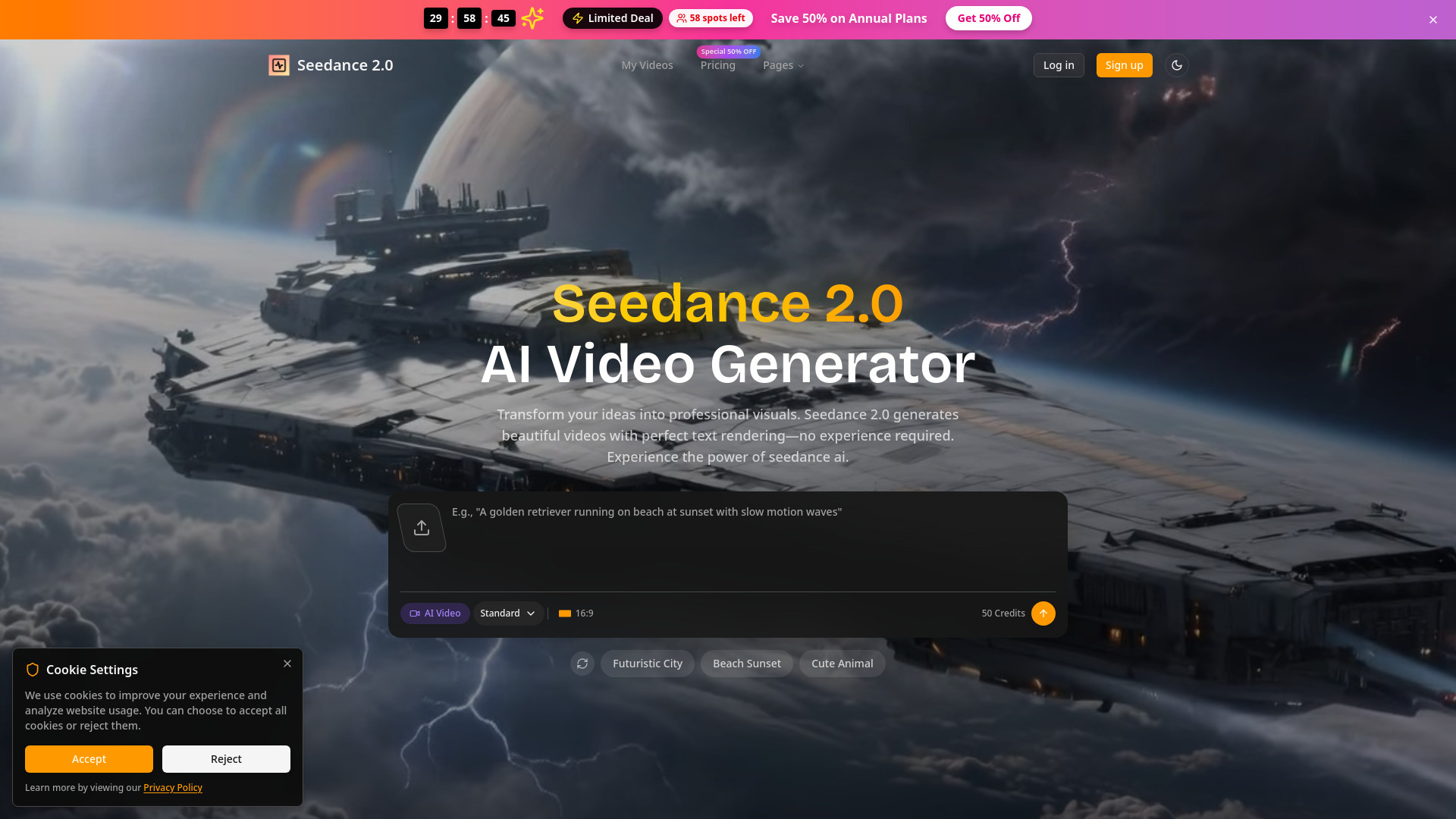 Seedance 2.0 AI Video Generator screenshot