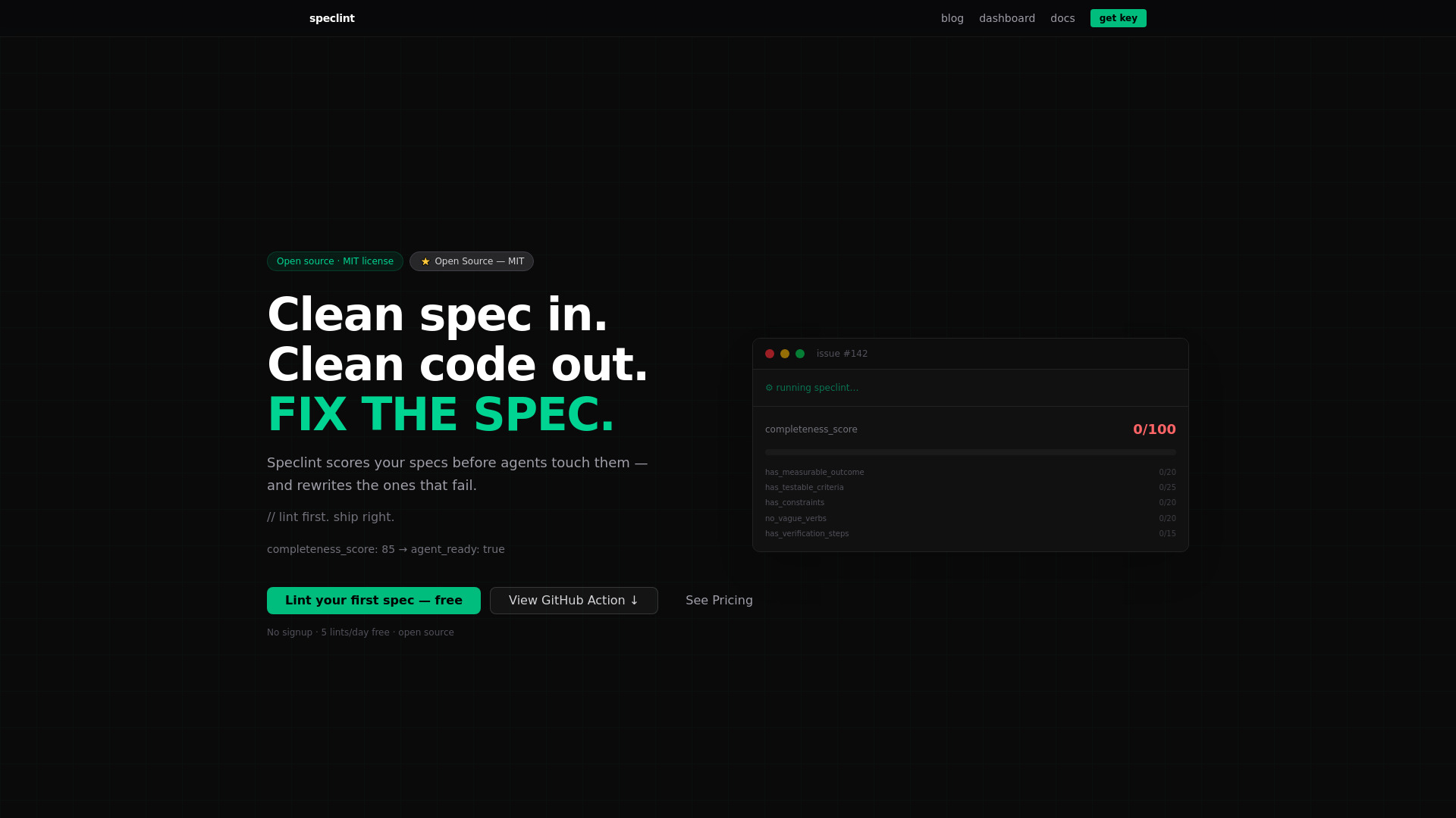 Speclint screenshot