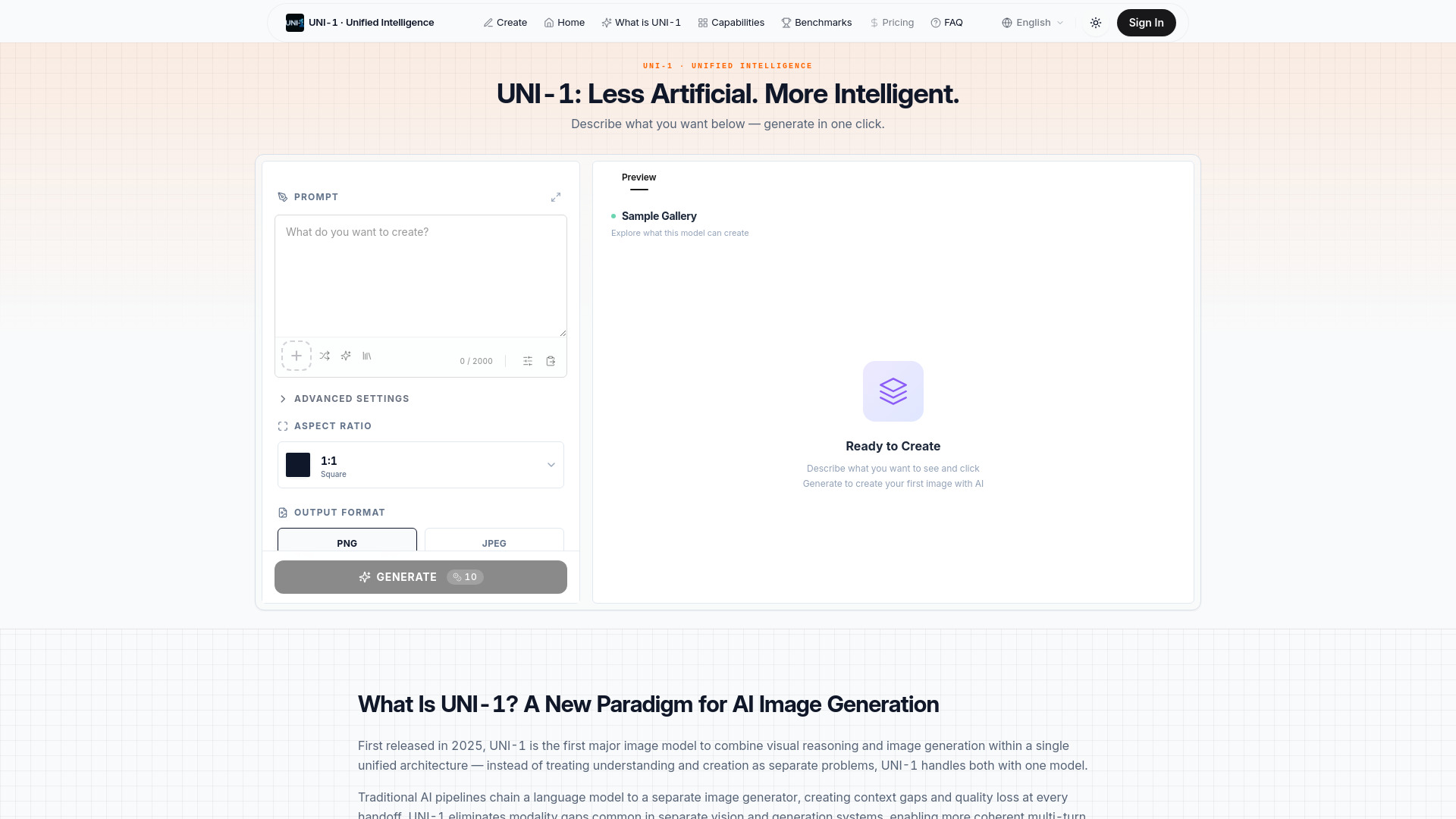UNI-1 AI screenshot
