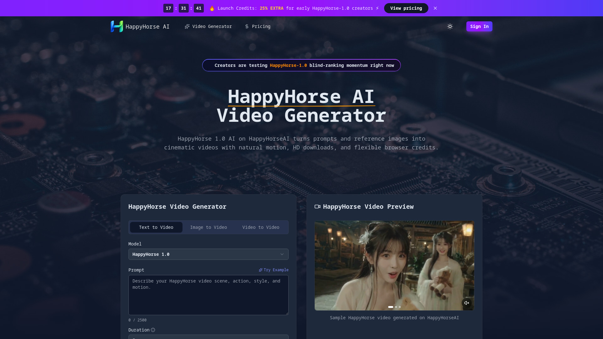 HappyHorse AI screenshot