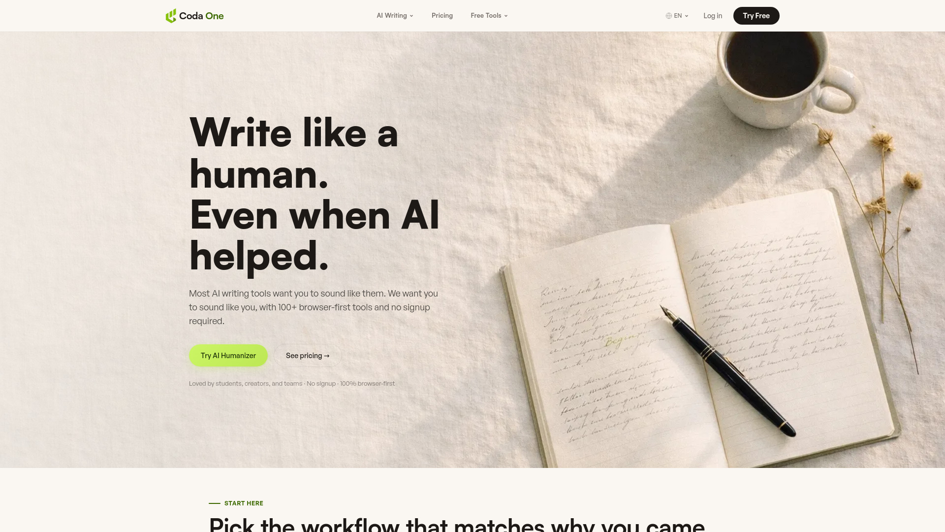 Coda One screenshot