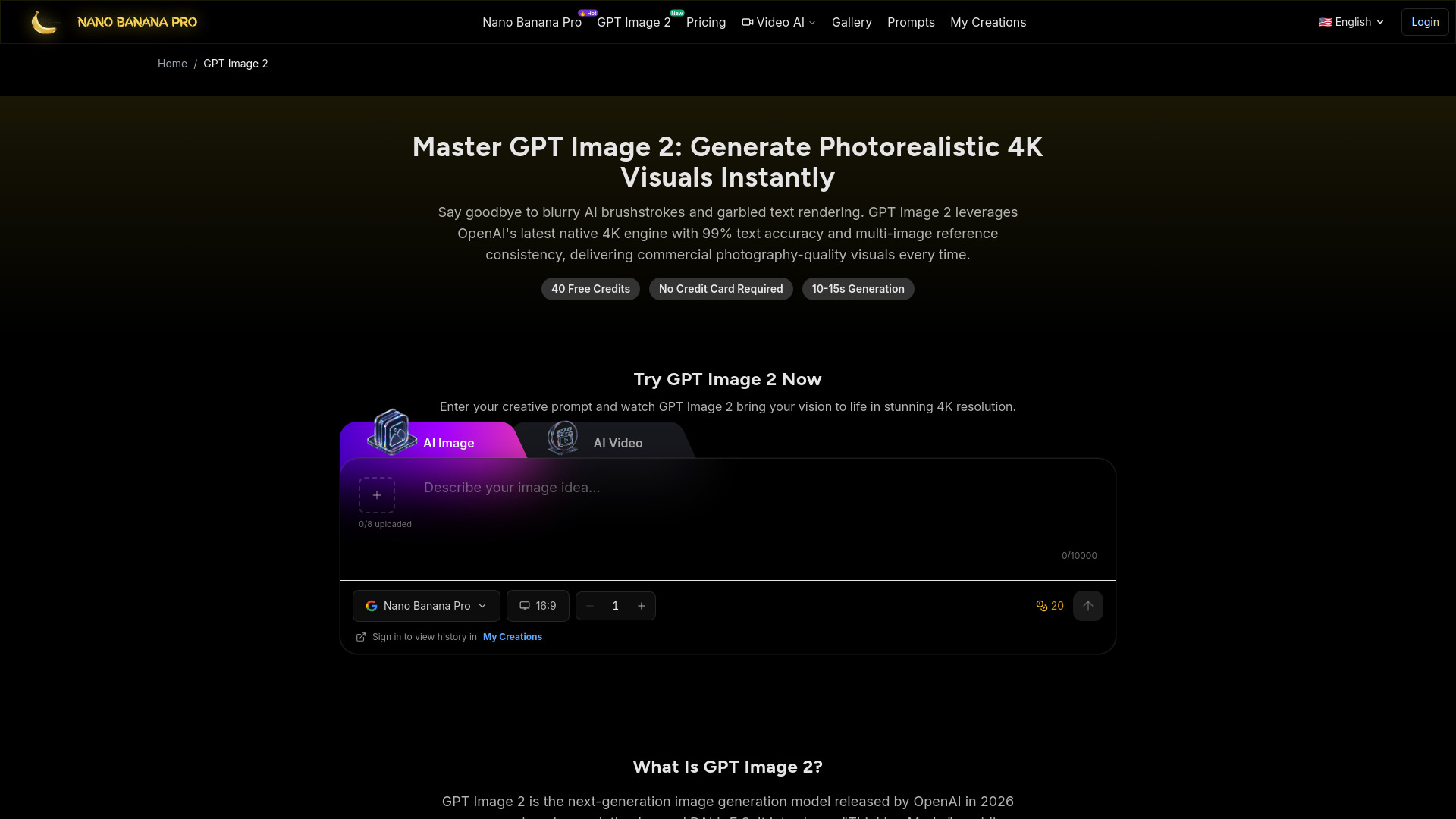 GPT Image 2 AI Image Generator screenshot