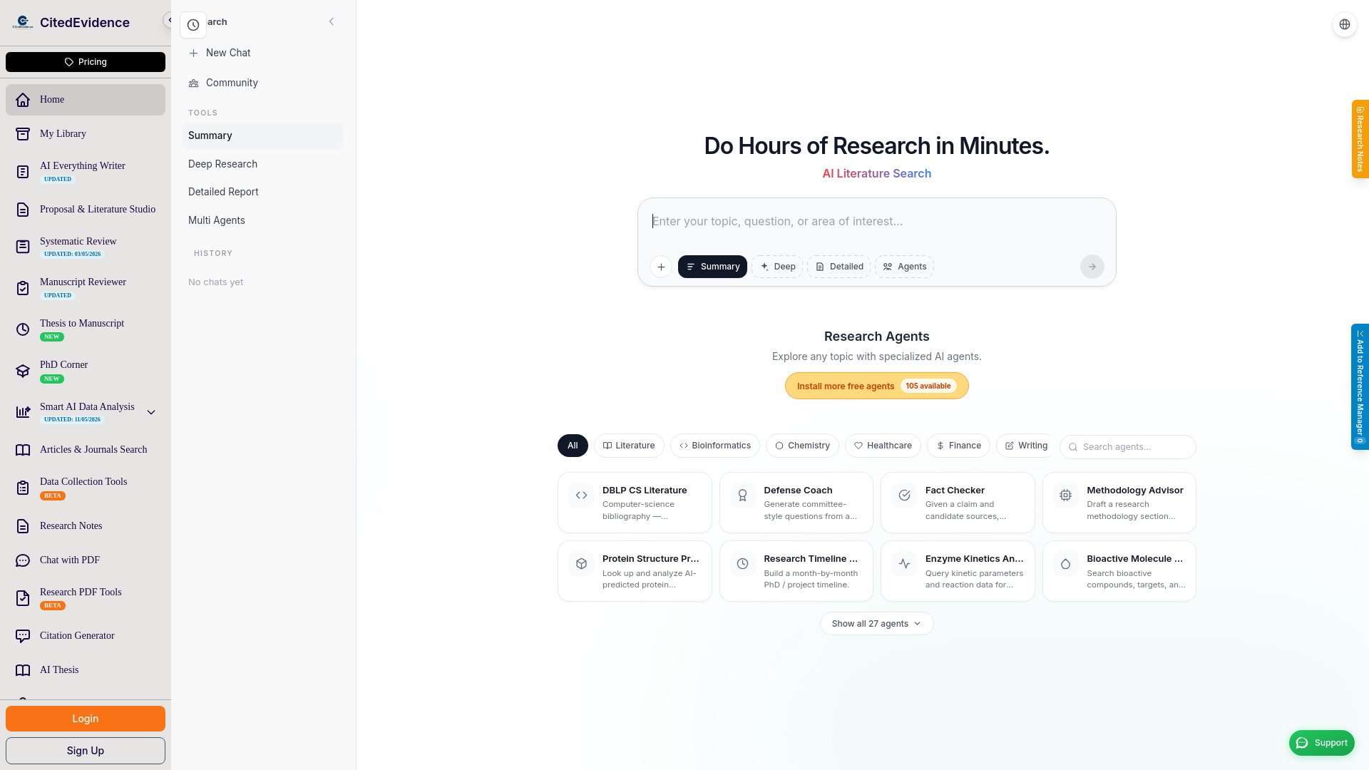 CitedEvidence screenshot
