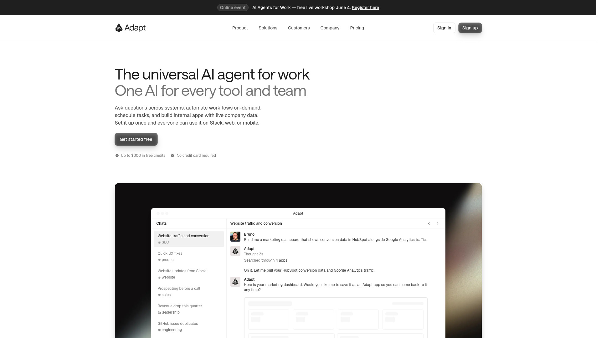 Adapt screenshot