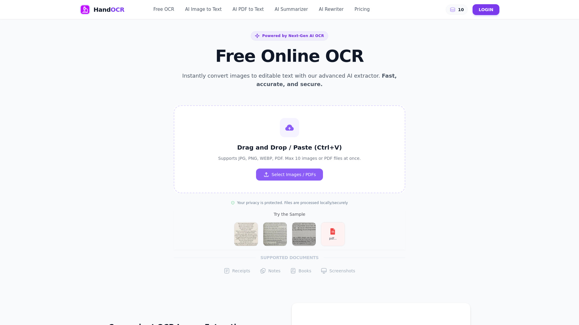 HandOCR screenshot