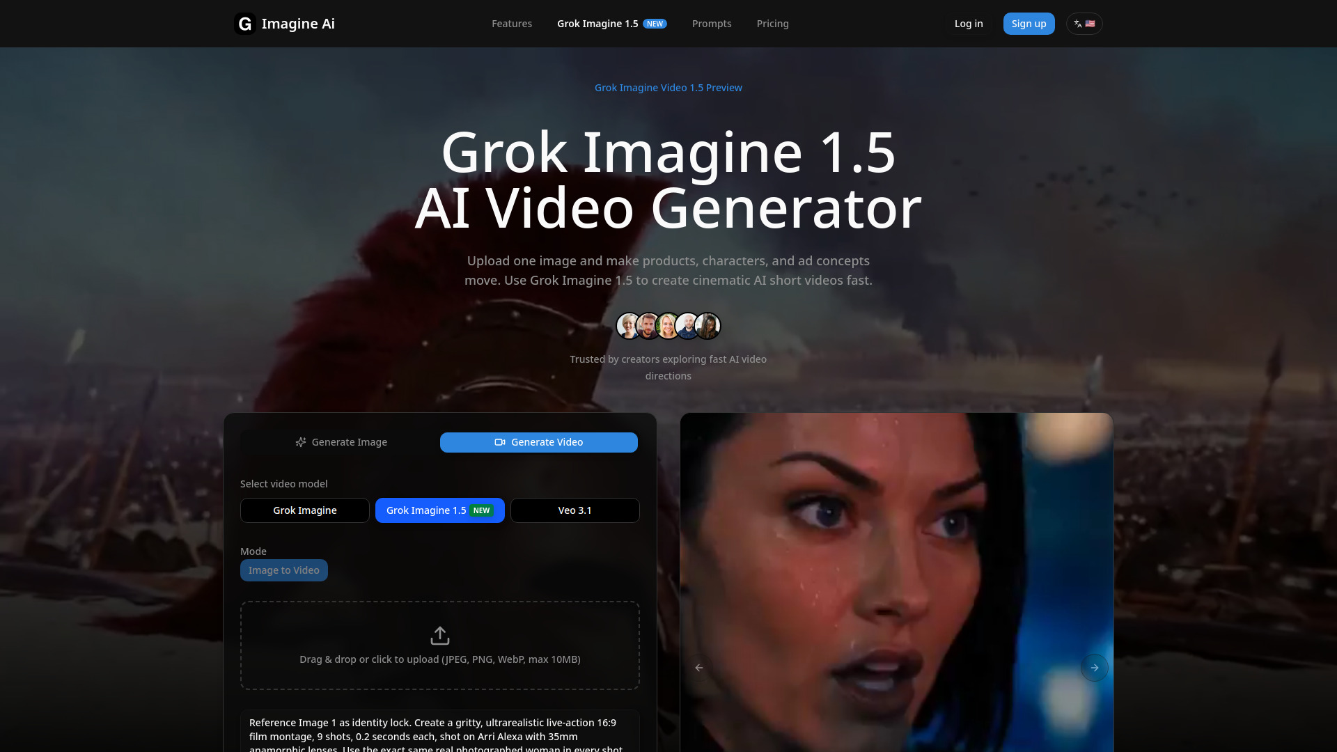 Grok Imagine 1.5 screenshot