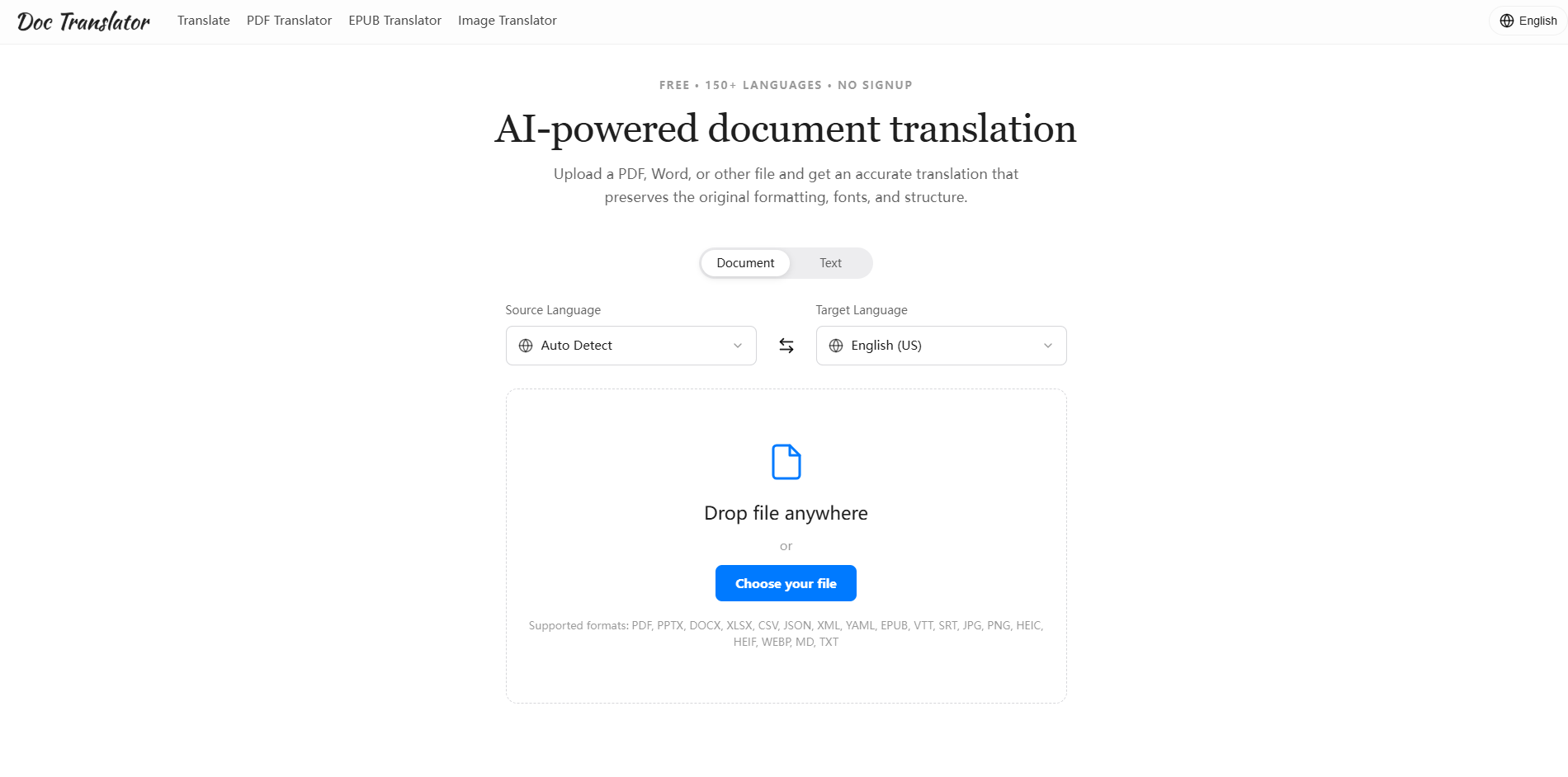 Doc Translator screenshot