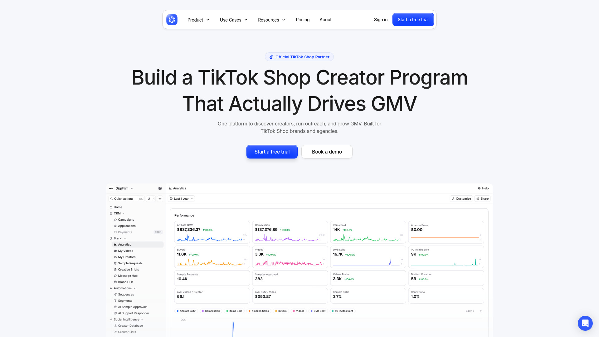 Hubfluence screenshot