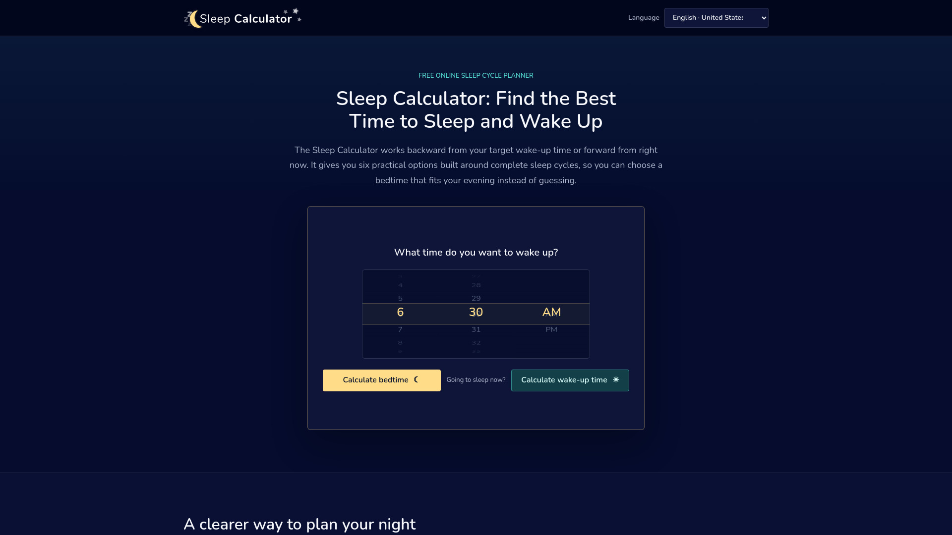 Sleep Calculator screenshot
