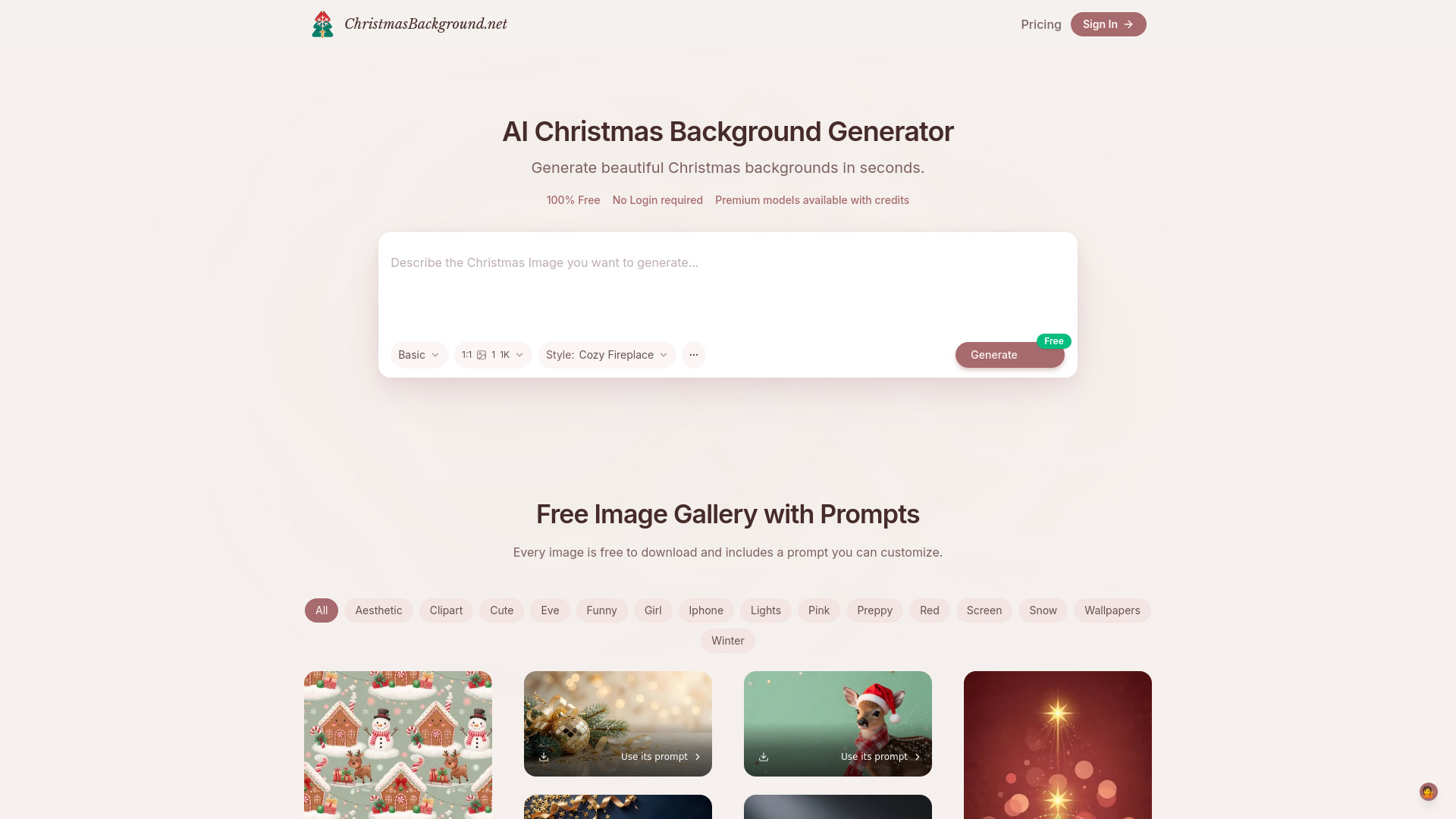 Christmas Background Gallery&Generator screenshot