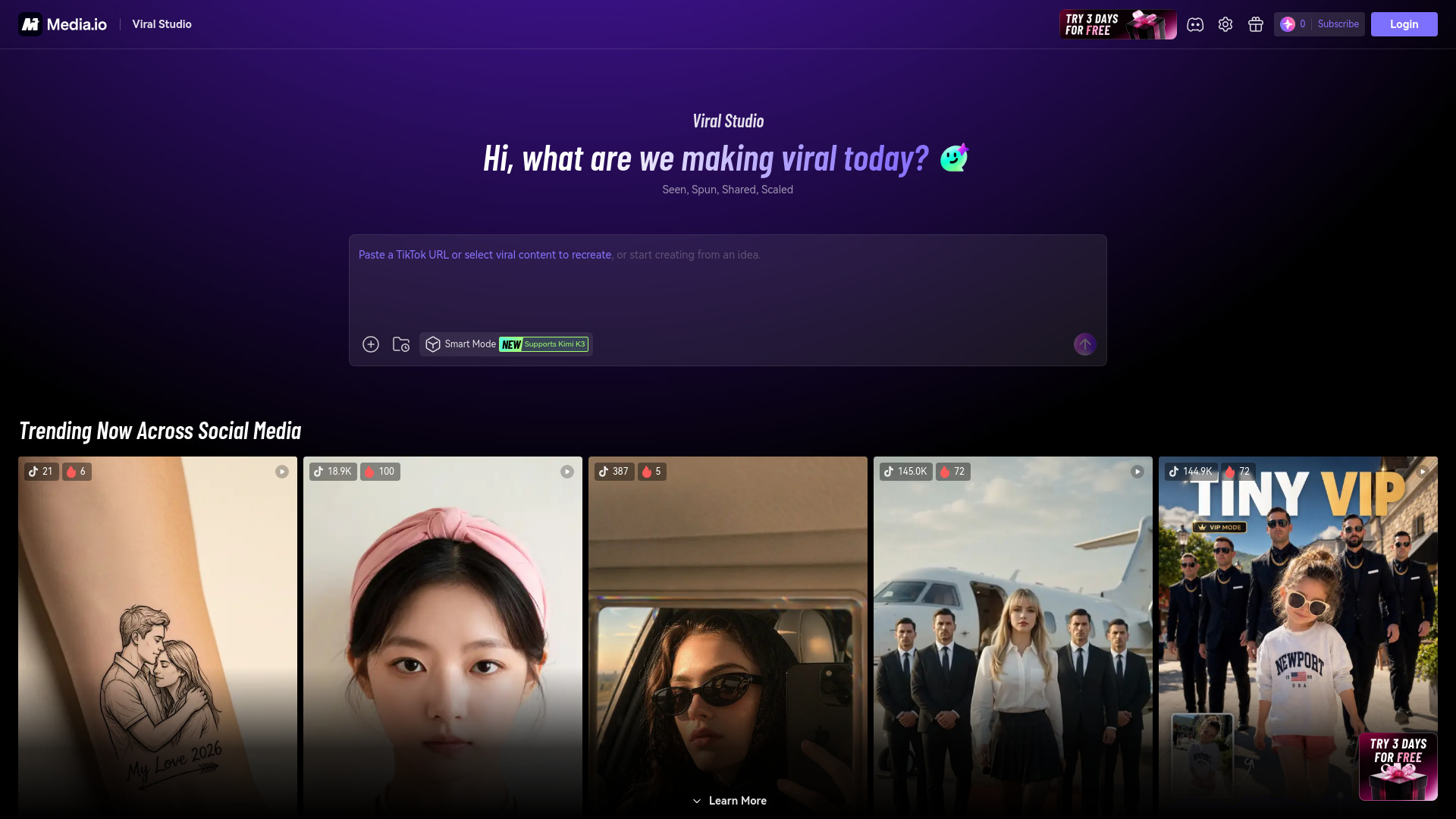 Media.io Viral Studio screenshot
