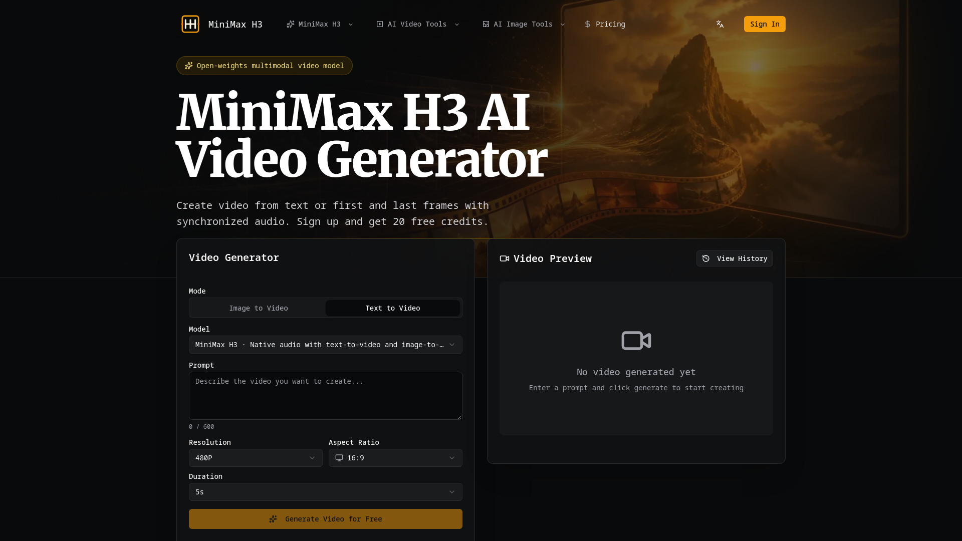 MiniMax H3 screenshot