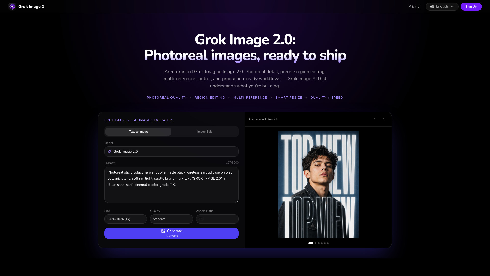 Grok Image 2.0 screenshot