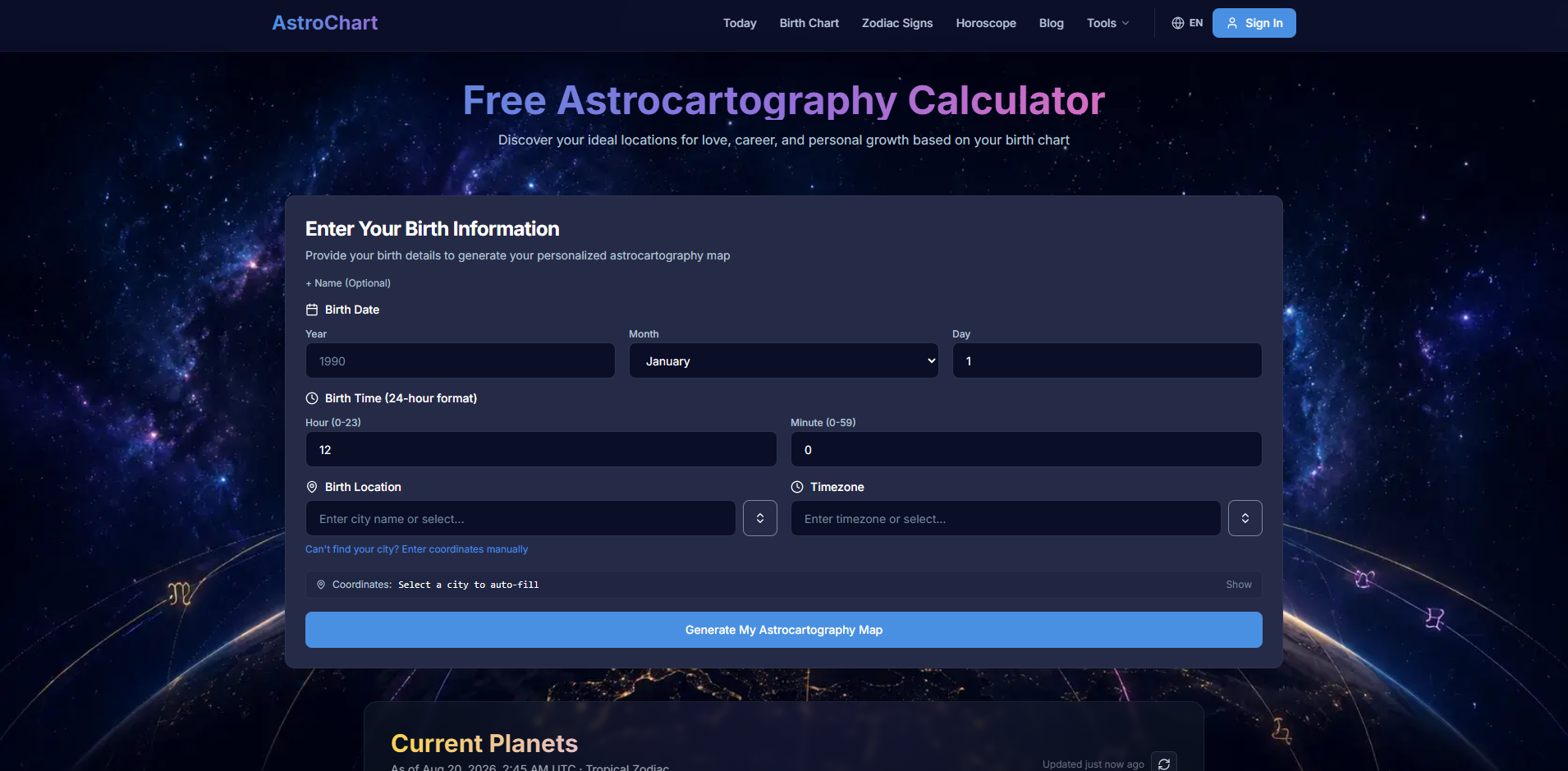 AstroChart screenshot