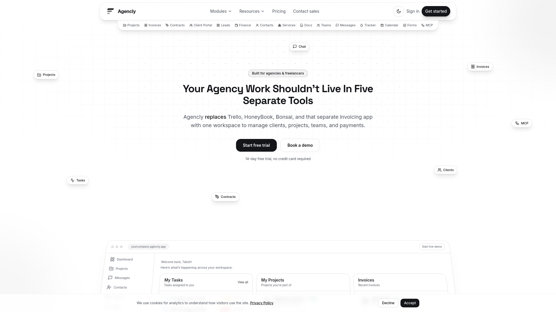 Agencly screenshot
