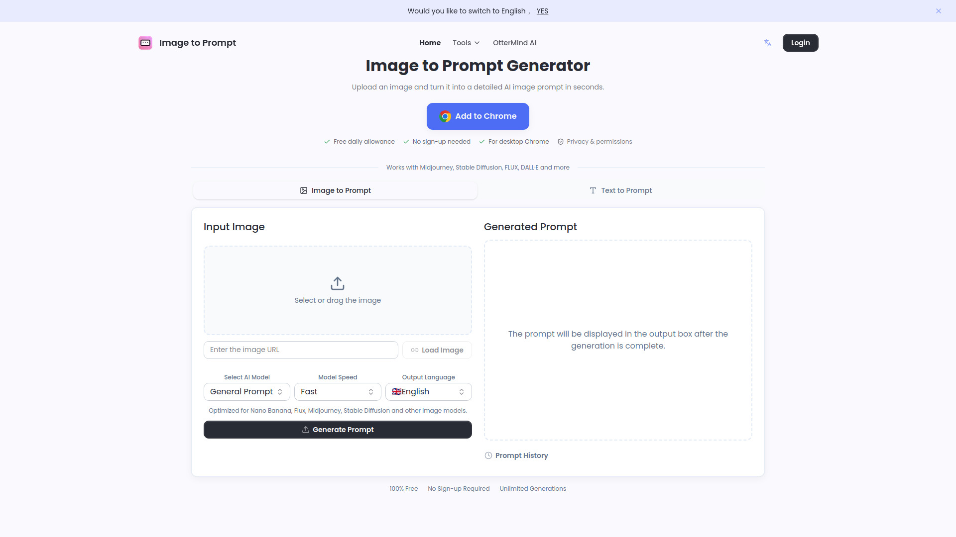 ImageTo Prompt screenshot