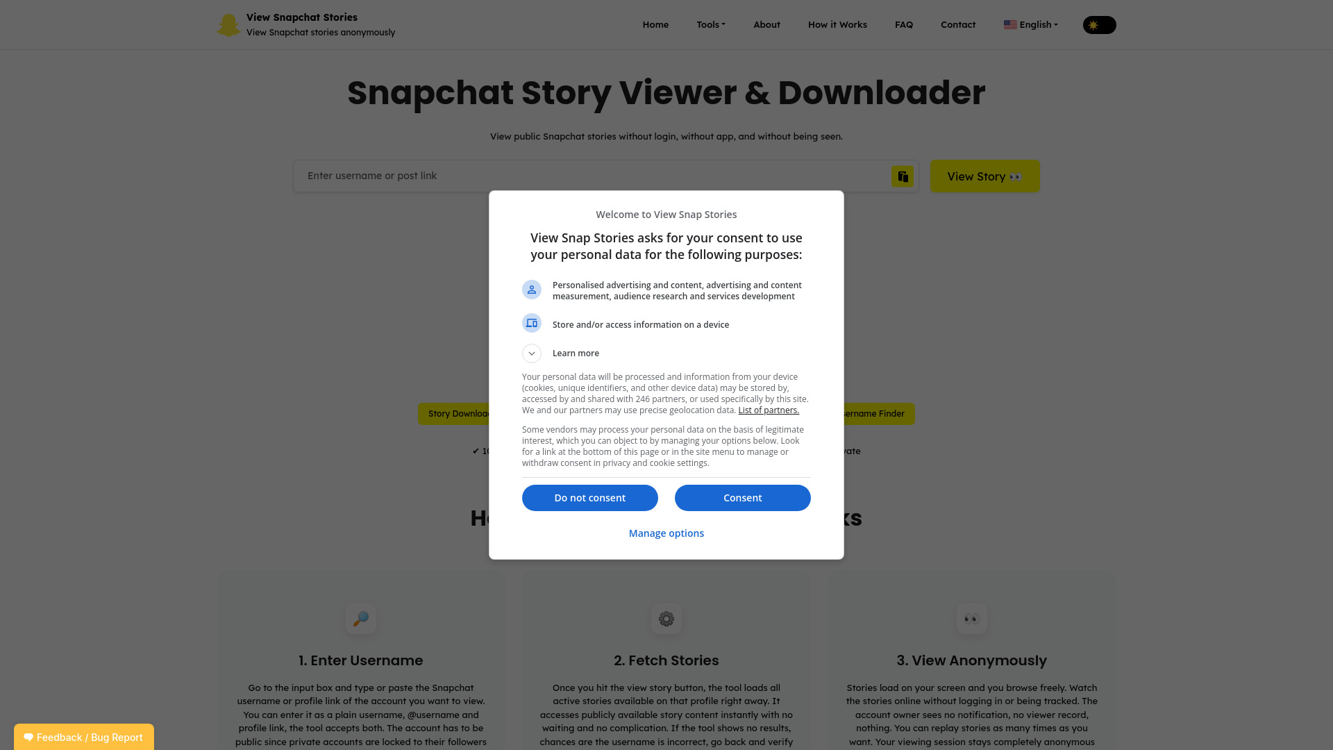Snapchat Story Viewer and Video Downloader screenshot