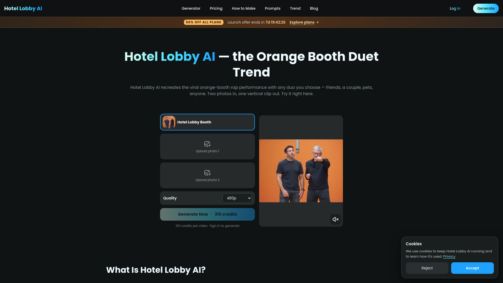 hotel lobby ai app screenshot