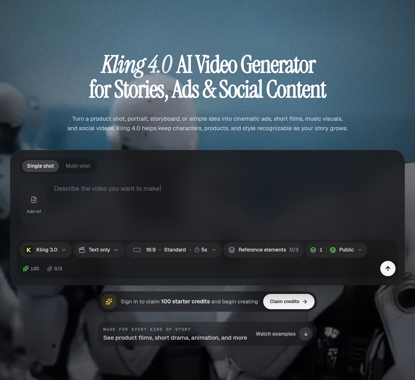 Kling 4.0 screenshot