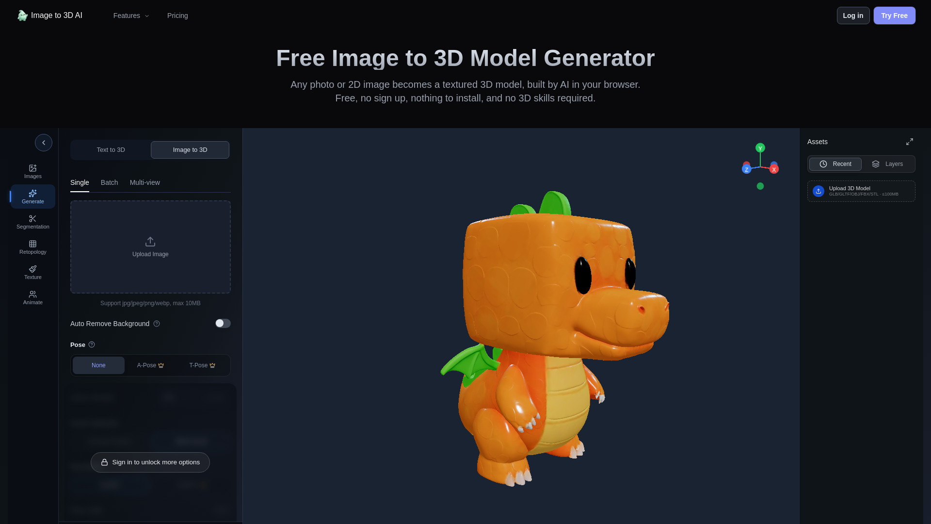 Image to 3D AI screenshot