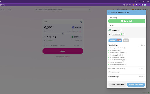 AI Wallet Defender screenshot