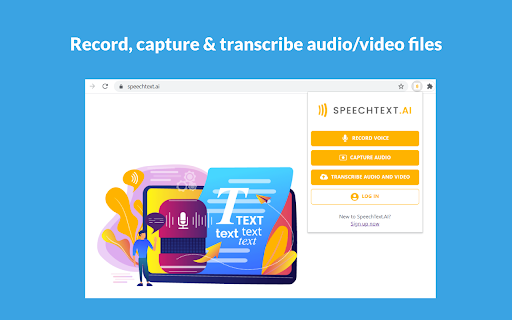 Record voice and capture audio from any web page screenshot