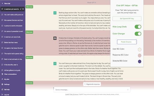 ChatGPT Helper - GPTab Chrome Extension screenshot