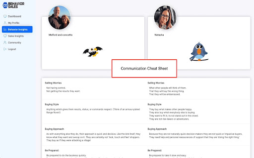 Behavior Sales screenshot
