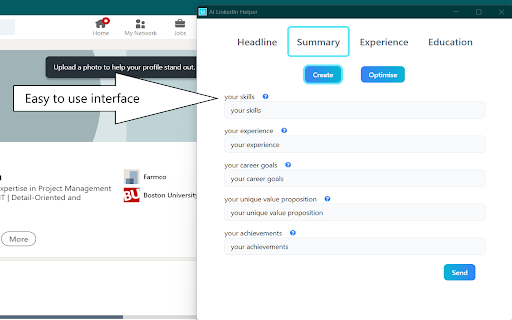 AI LinkedIn Helper screenshot