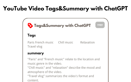 YouTube Video Tag Extension screenshot