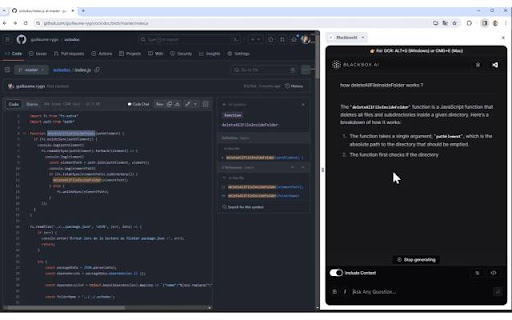 BLACKBOX AI Extension screenshot