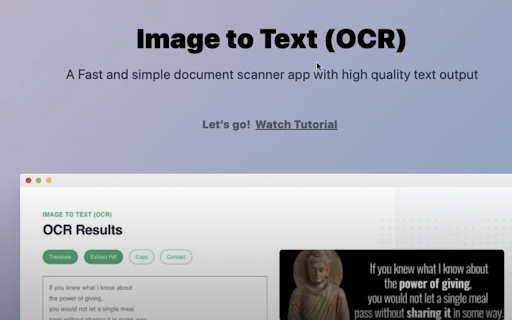 Image to Text (OCR) screenshot