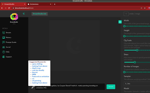 Prompt Suggestion Chrome Extension screenshot