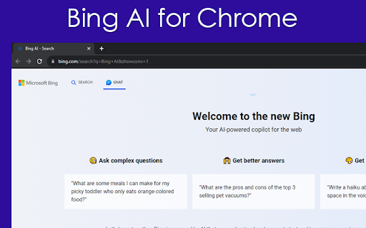 Bing AI For Chrome screenshot