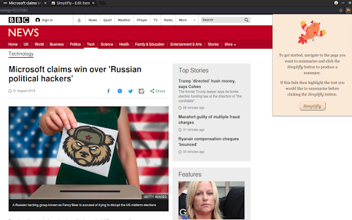News Article Summarizer (Chrome Extension) screenshot