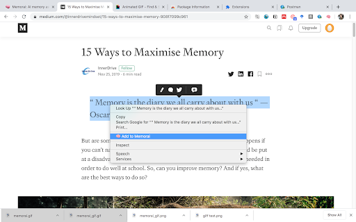 Memorai screenshot