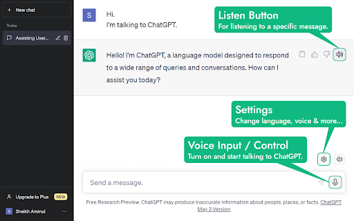 ChatGPT Voice Control Extension screenshot