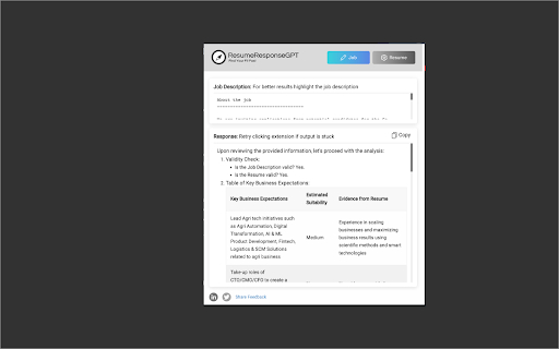 ResumeResponseGPT screenshot