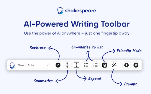 Shakespeare AI Toolbar screenshot