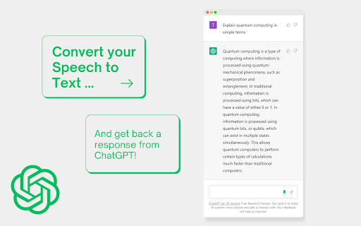 ChatGPT Speech-to-Text Extension screenshot
