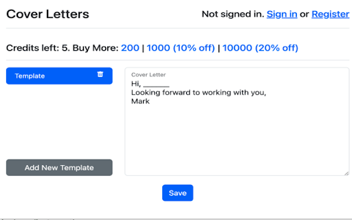 Upwork ChatGPT Cover Letter Generator screenshot