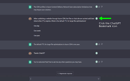 ChatGPT Bookmark screenshot