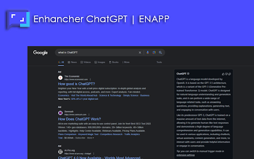 Enhancer ChatGPT For Search | ENAPP screenshot