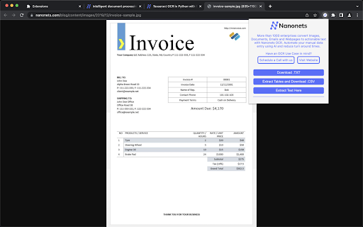 Nanonets OCR screenshot