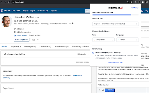 Impresar.ai screenshot