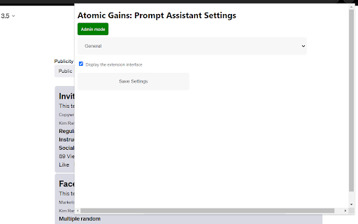 ChatGPT Prompt Template Extension screenshot