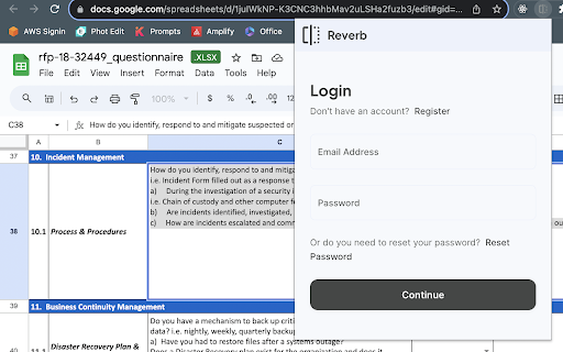Reverb: AI-Powered Questionnaire Assistant screenshot